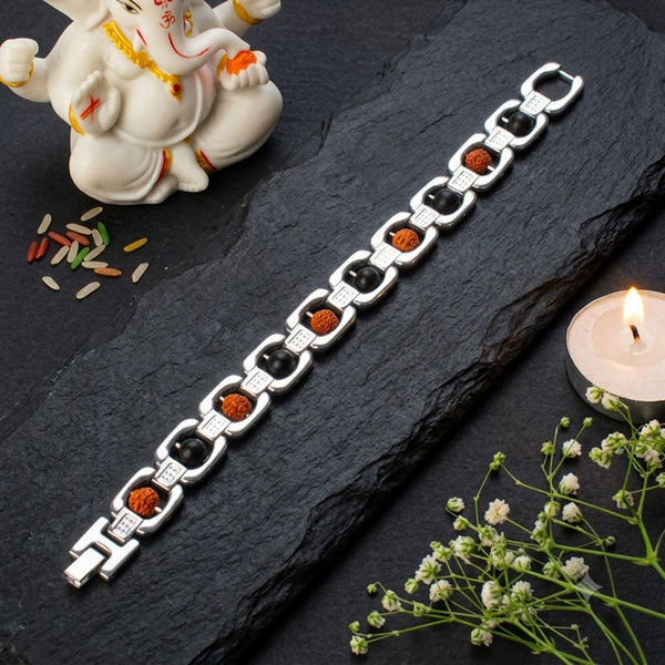 Rudrkash and Karungali Bracelet - Silver